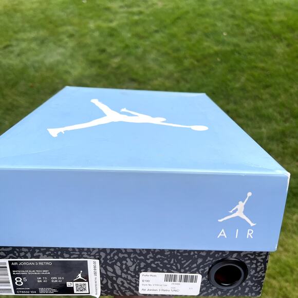Size 8.5 - Nike Air Jordan 3 Retro UNC Men's Shoes - Ships Now - Picture 10 of 10
